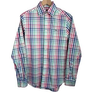 Vineyard Vines Mens XS Slim Fit Whale Shirt Pastel Plaid Preppy Button Down